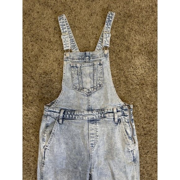 OLD NAVY Denim Acid Wash Overalls Straight Leg Workwear Y2K 90s Retro Casual 6 - Picture 5 of 12